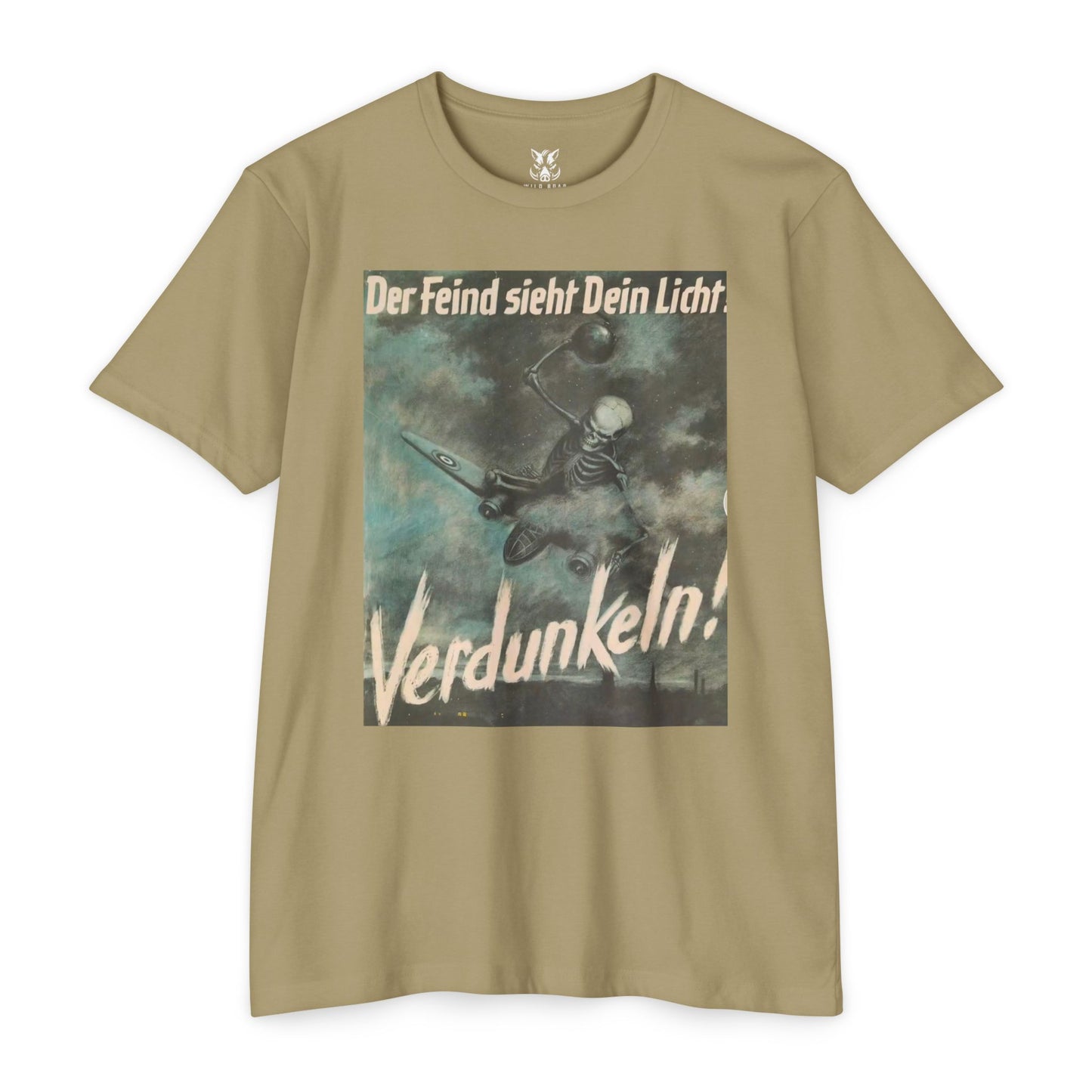 Vintage Propaganda Poster T-Shirt — "Der Feind sieht Dein Licht. Verdunkeln!"