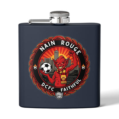 Nain Rouge Football Flask — Nain Rouge DCFC Faithful 6oz Stainless Steel Hip Flask
