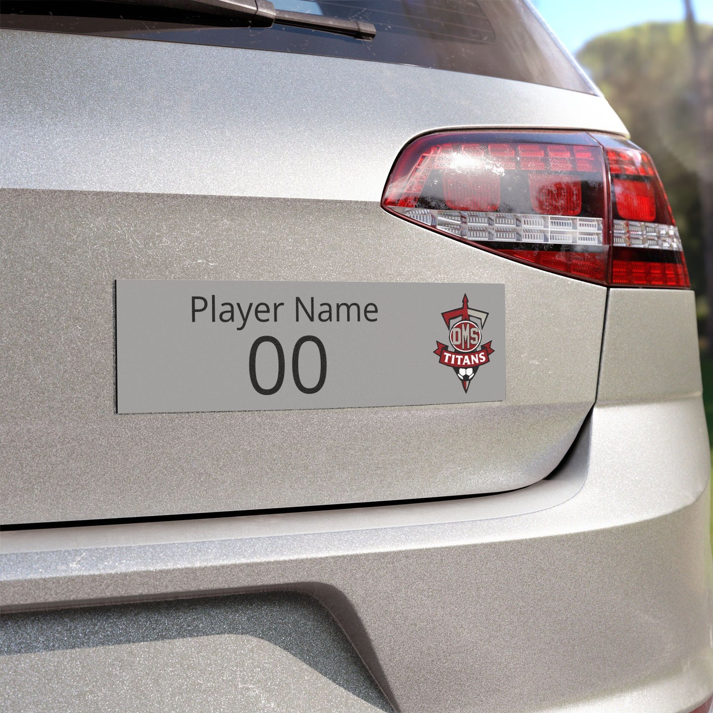 Custom DMS Titans Soccer Car Magnet — Personalized Player Name & Number