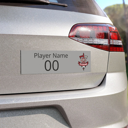 Custom DMS Titans Soccer Car Magnet — Personalized Player Name & Number