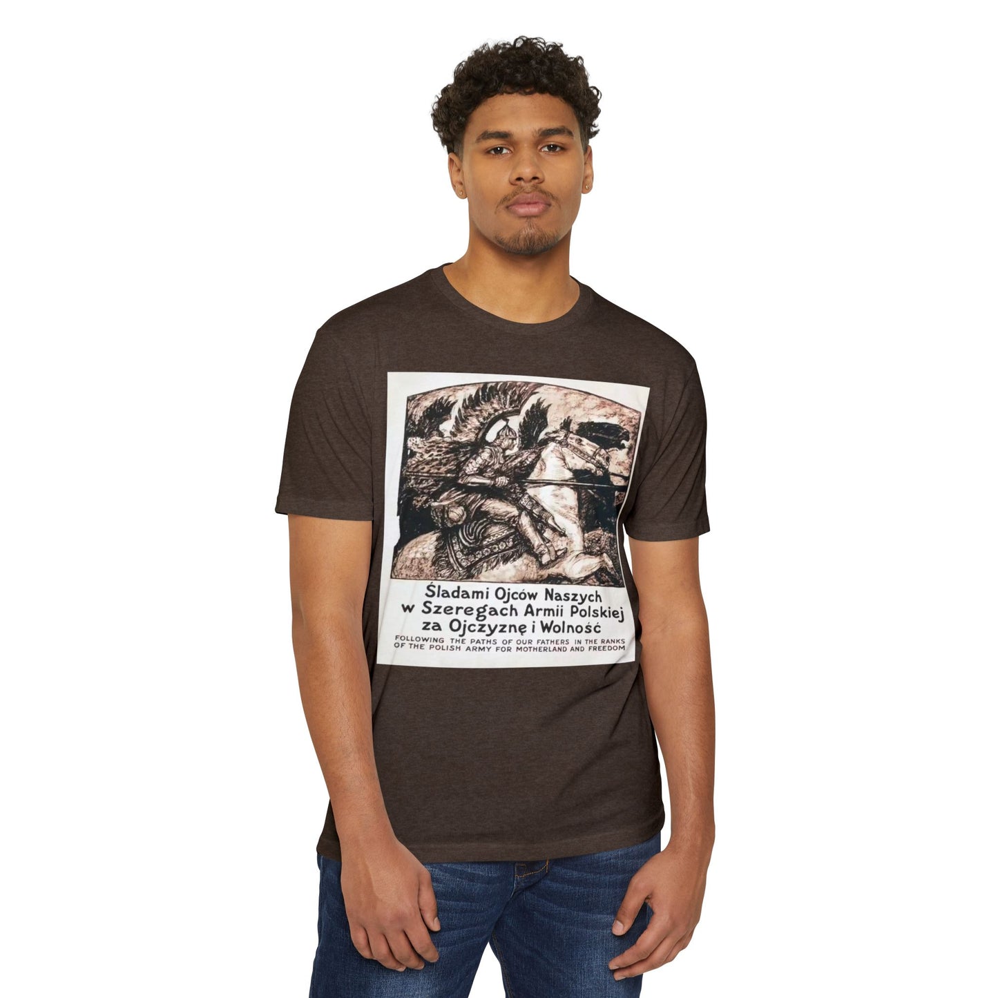Polish Army Tribute T-Shirt — 'Śladami Ojców Naszych' Vintage Poster Tee