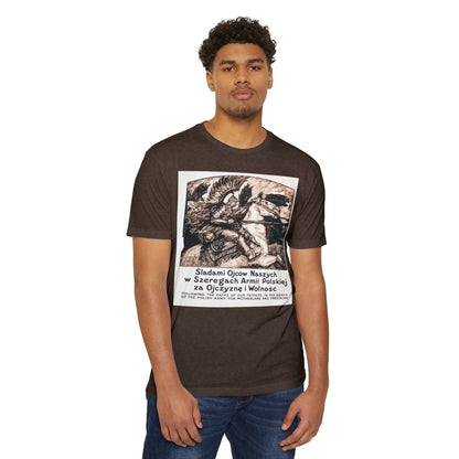 Polish Army Tribute T-Shirt — 'Śladami Ojców Naszych' Vintage Poster Tee