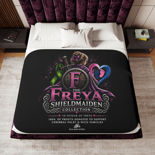 The Freya Shieldmaiden Collection Sherpa Blanket — Cozy Throw