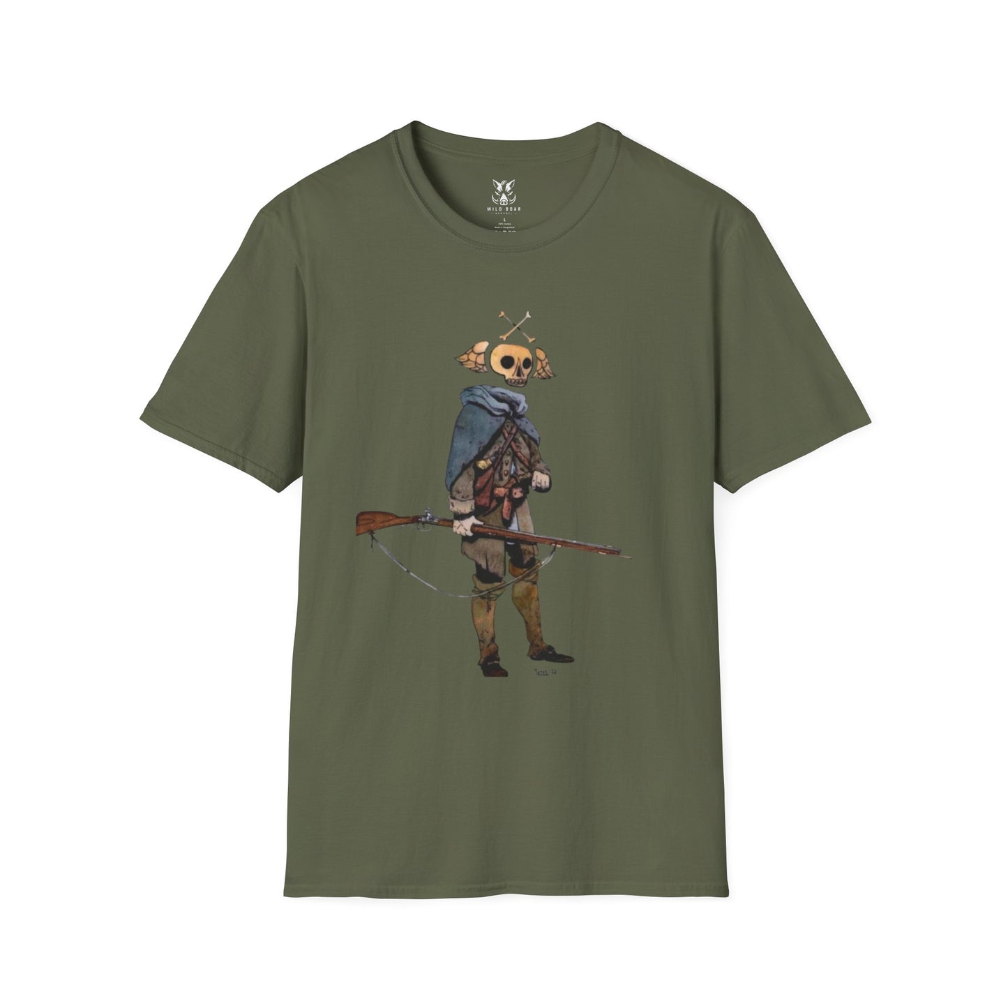 Skull Archer T-Shirt — Memento Mori - Longhunter 1776 Watercolor Variant
