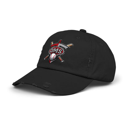 Baseball Emblem Distressed Cap — DMS Logo Dad Hat