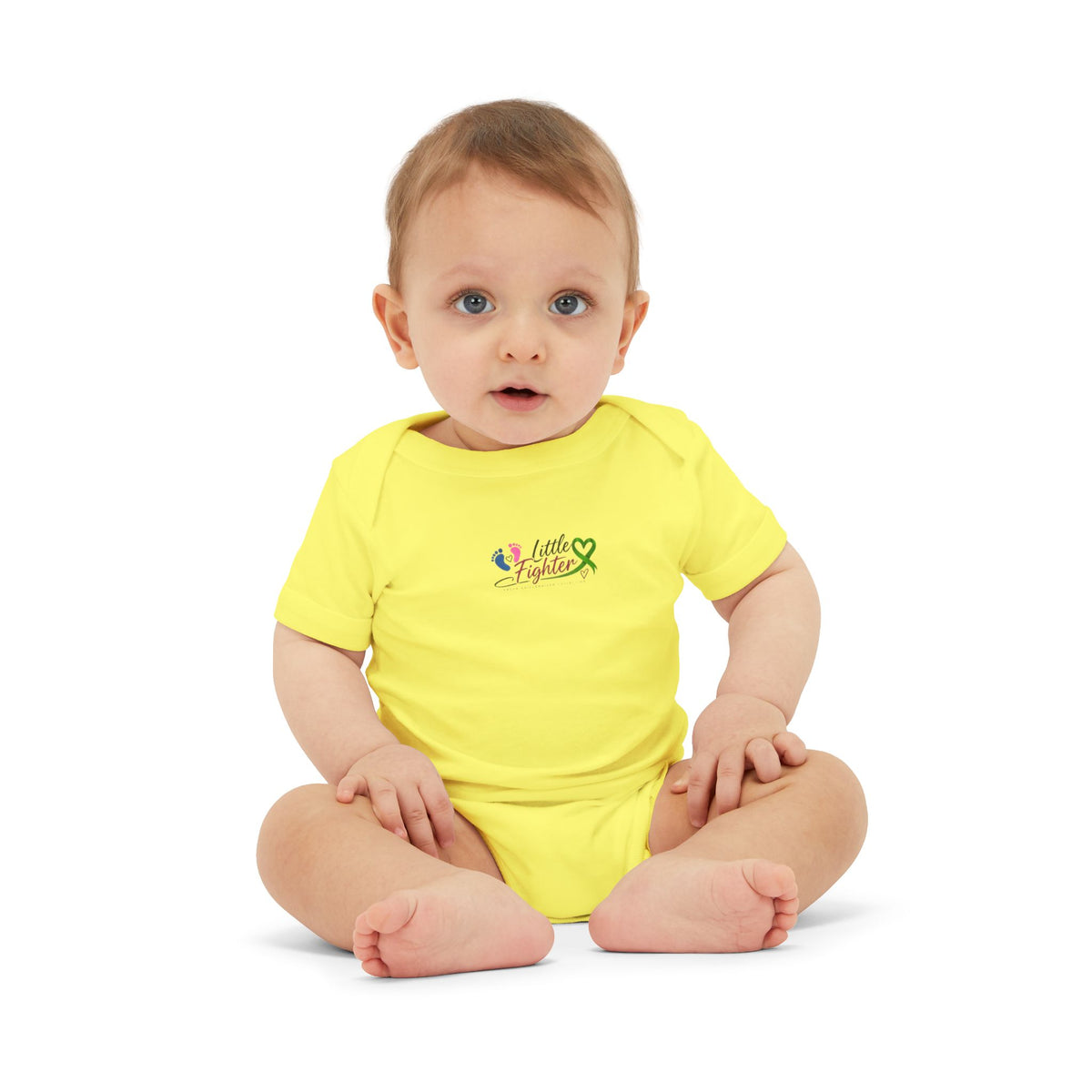 "Little Fighter" Infant Onesie – Baby Bodysuit with Awareness Ribbon
