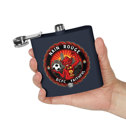 Nain Rouge Football Flask — Nain Rouge DCFC Faithful 6oz Stainless Steel Hip Flask
