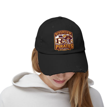 Distressed Pirates Baseball Cap — Riverview High School Logo Hat