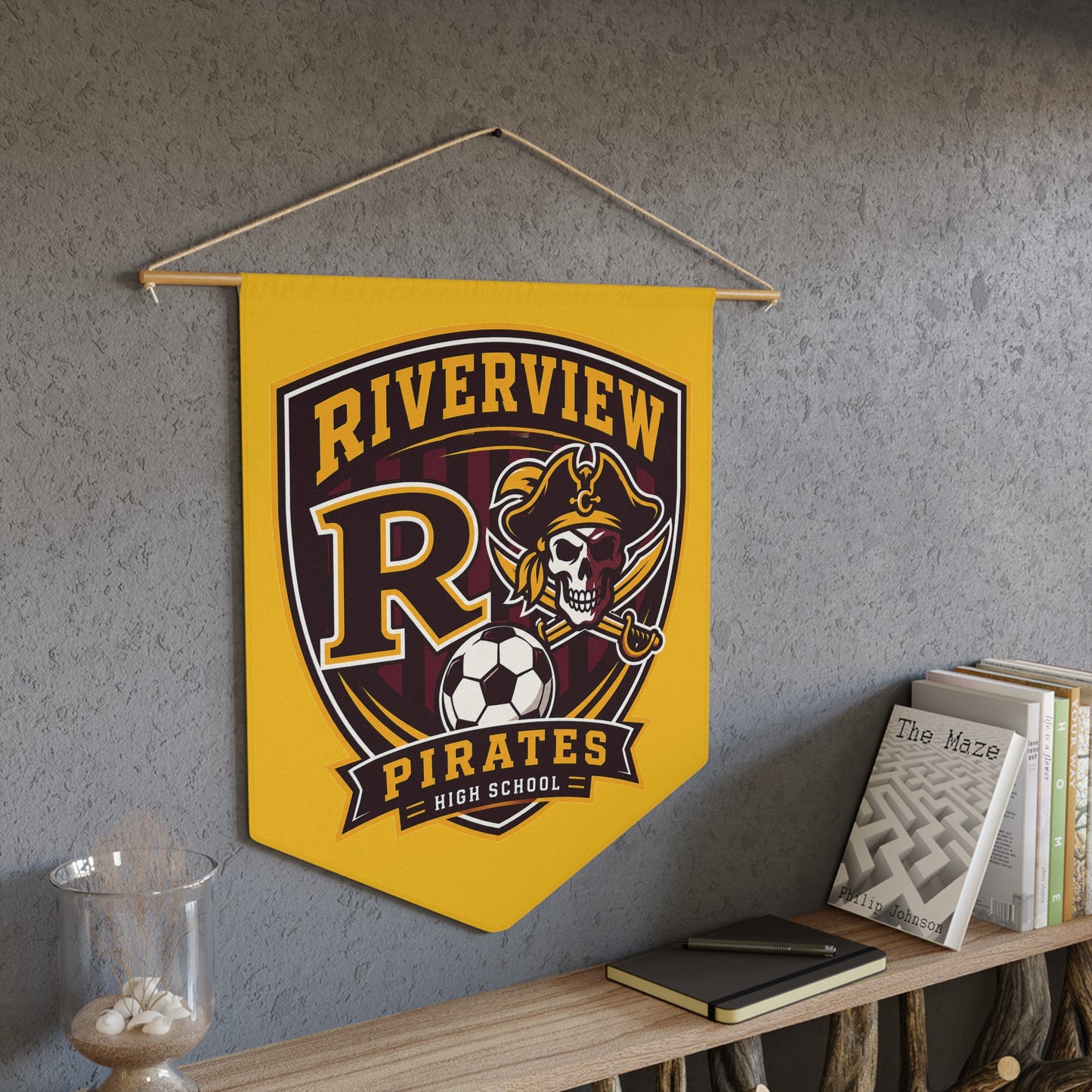 Riverview Pirates Soccer Pennant Banner – High School Spirit Wall Flag