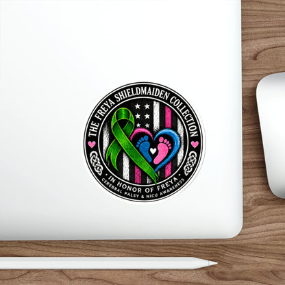 Freya Shieldmaiden Awareness Die-Cut Sticker — Cerebral Palsy & NICU Tribute