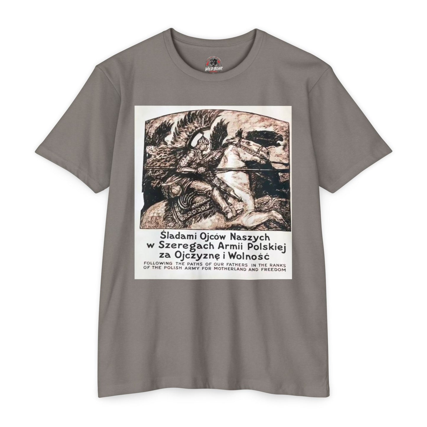 Polish Army Tribute T-Shirt — 'Śladami Ojców Naszych' Vintage Poster Tee
