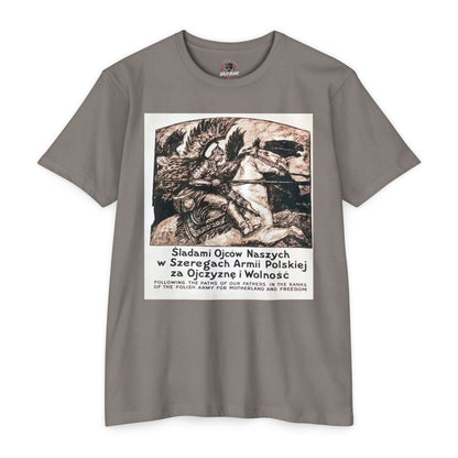 Polish Army Tribute T-Shirt — 'Śladami Ojców Naszych' Vintage Poster Tee