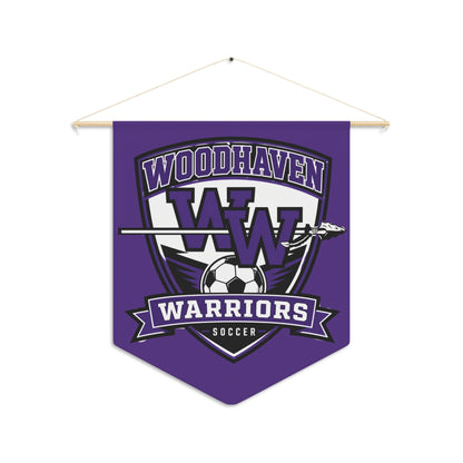 Woodhaven Warriors Soccer Pennant Banner - Purple Team Wall Flag