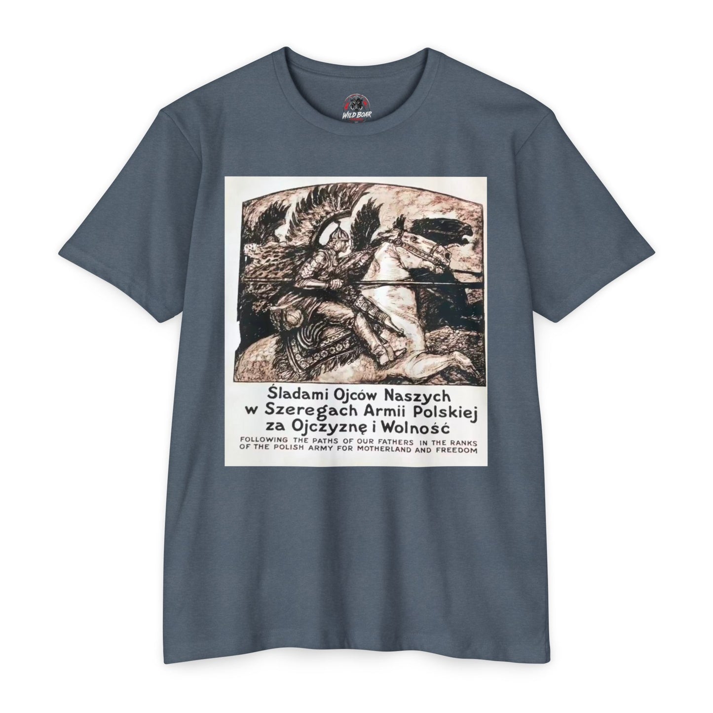 Polish Army Tribute T-Shirt — 'Śladami Ojców Naszych' Vintage Poster Tee