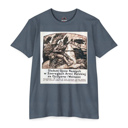 Polish Army Tribute T-Shirt — 'Śladami Ojców Naszych' Vintage Poster Tee
