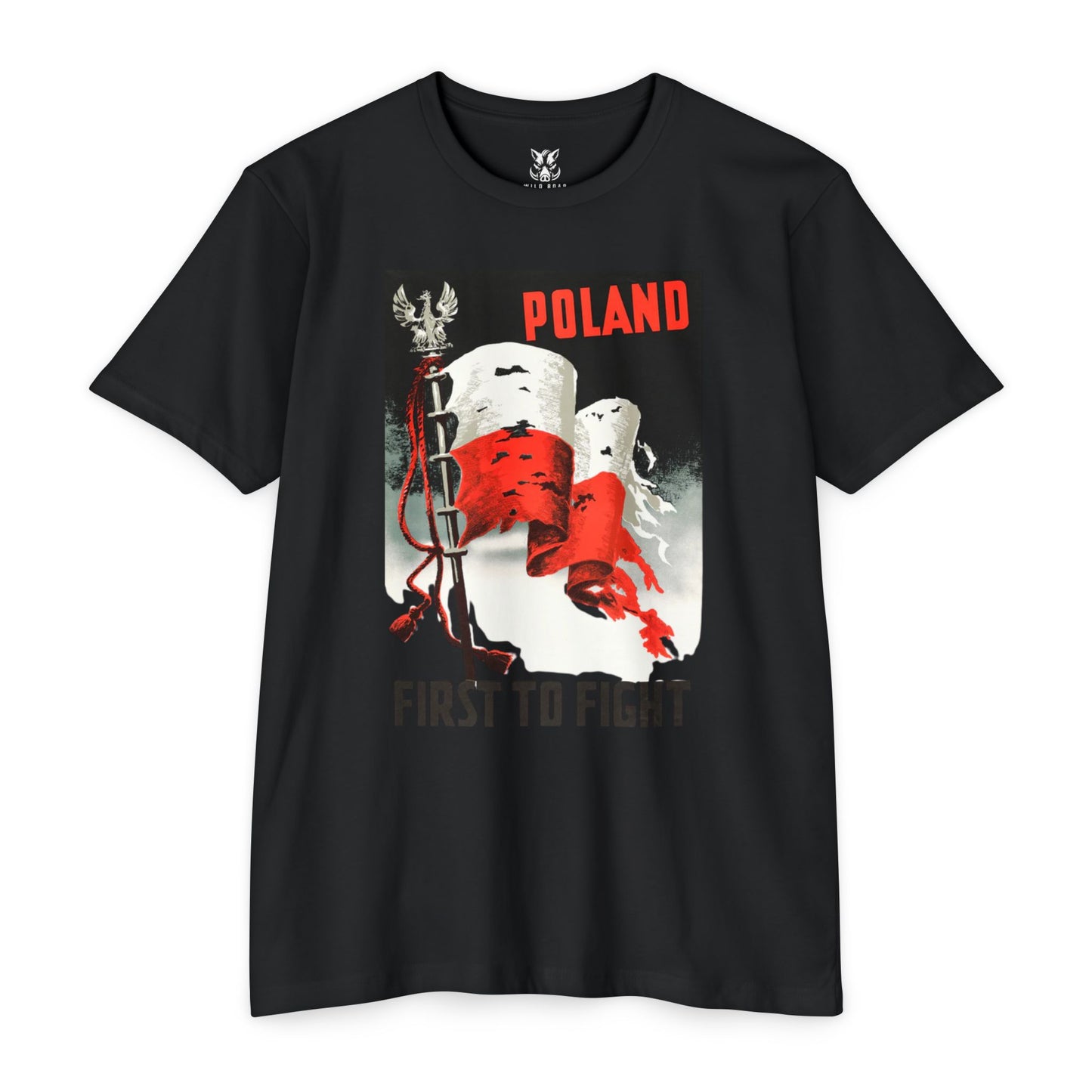 Poland "First to Fight" T-Shirt — Polish Flag Vintage Military Pride Tee