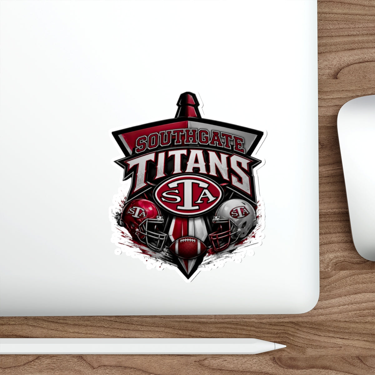 Southgate Titans Die-Cut Sticker — School Football Logo Sticker