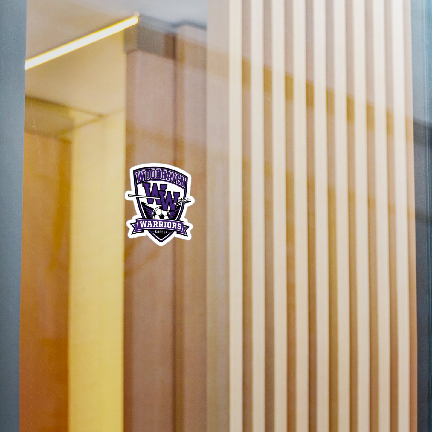 Woodhaven Warriors Soccer Kiss-Cut Vinyl Sticker — Team Logo Decal