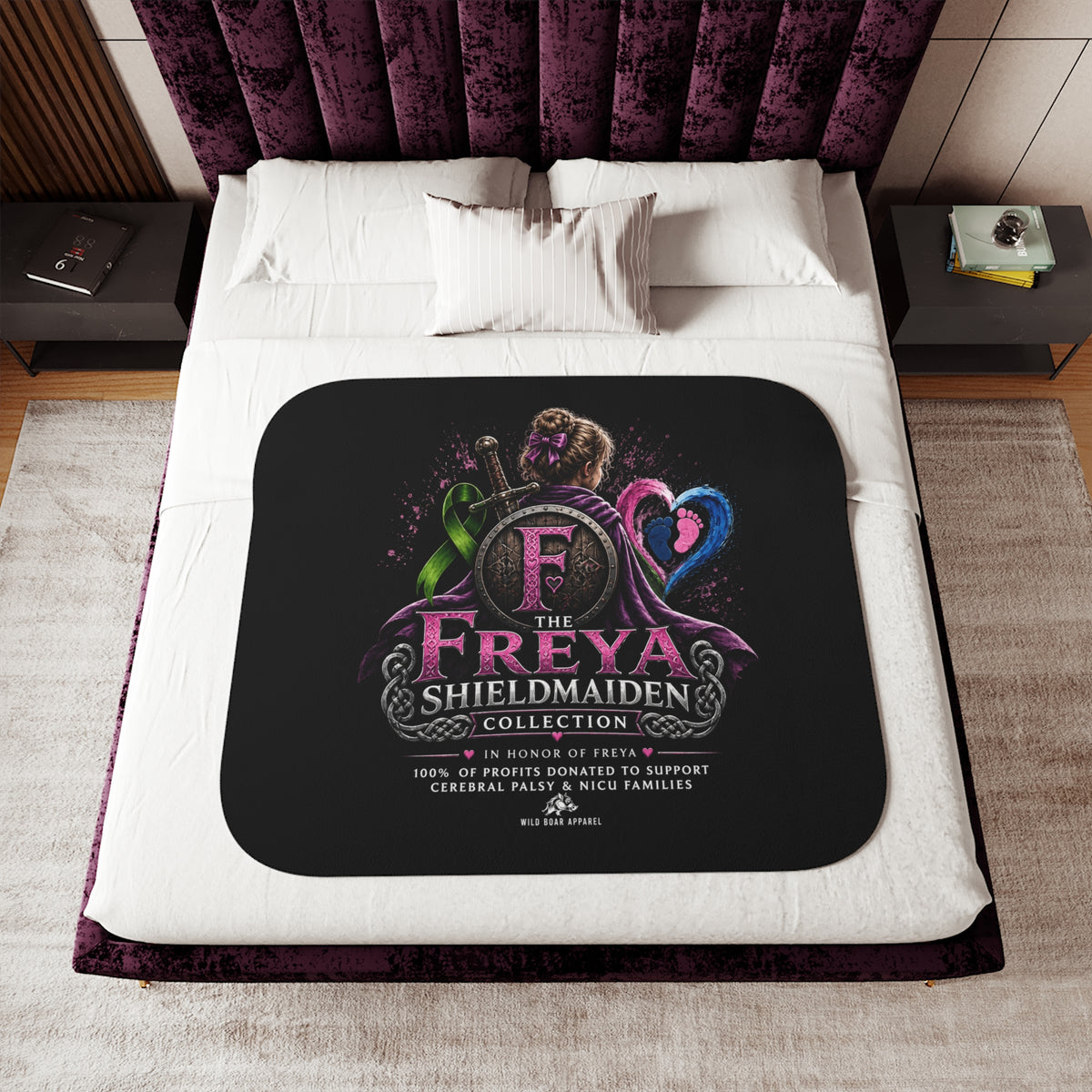The Freya Shieldmaiden Collection Sherpa Blanket — Cozy Throw