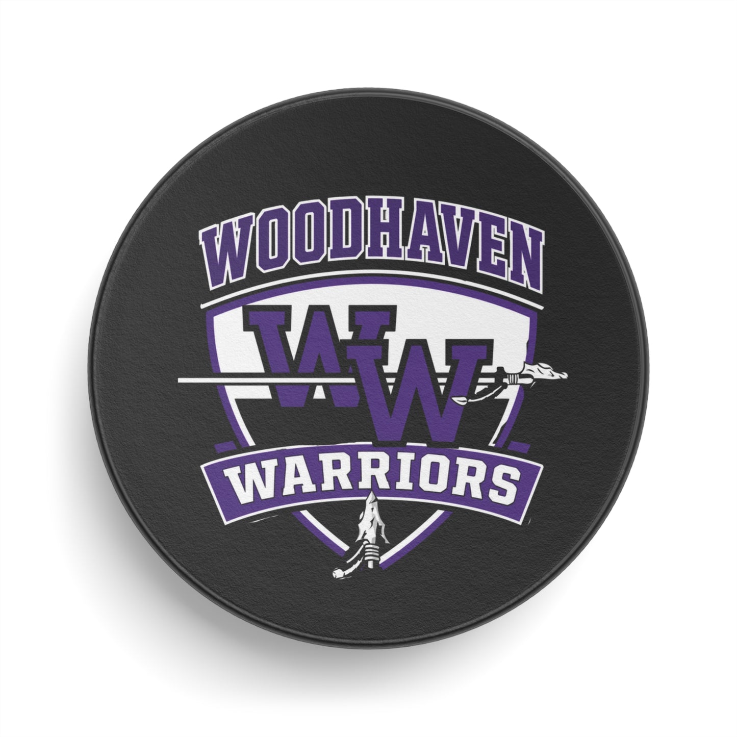Woodhaven Warriors Hockey Puck — Team Logo Game Puck