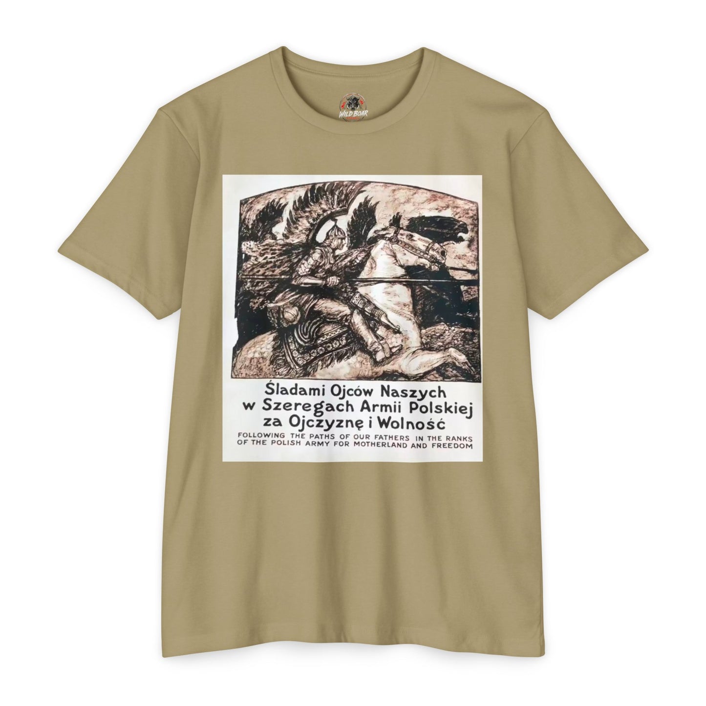 Polish Army Tribute T-Shirt — 'Śladami Ojców Naszych' Vintage Poster Tee