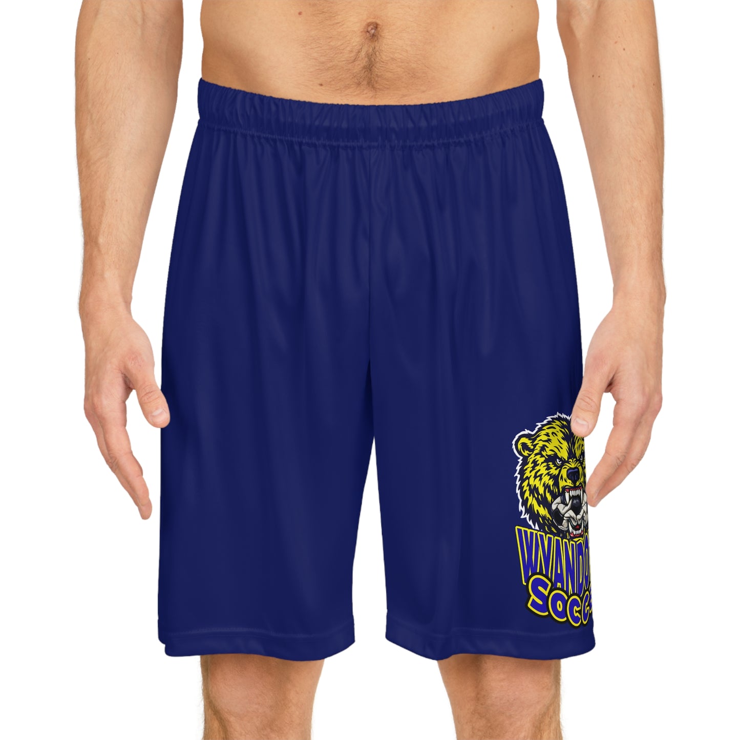 Blue Basketball Shorts with Mascot Logo - Winandotte Saces