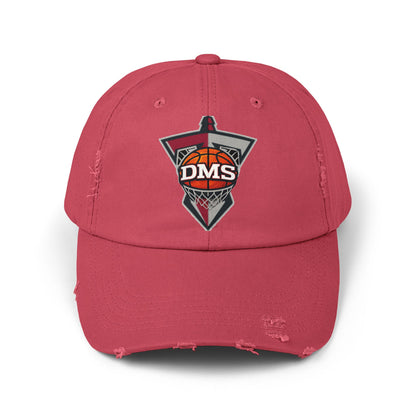 Distressed DMS Basketball Cap — Vintage Worn Dad Hat for Fans