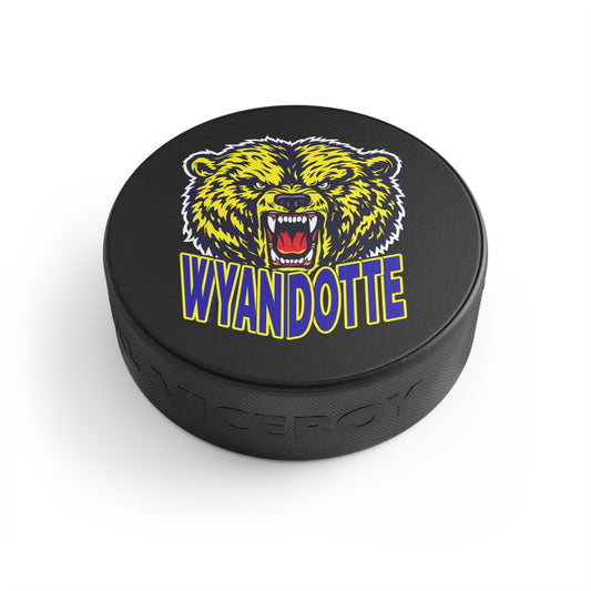Wyandotte Bear Hockey Puck — Team Logo Replica Puck