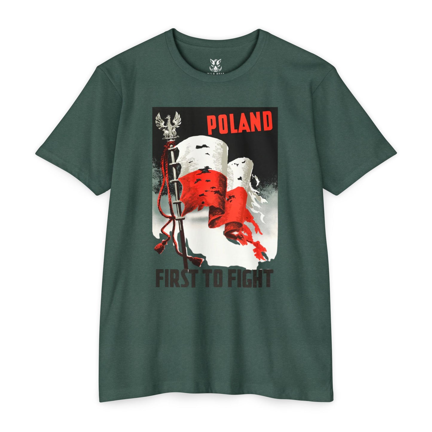 Poland "First to Fight" T-Shirt — Polish Flag Vintage Military Pride Tee