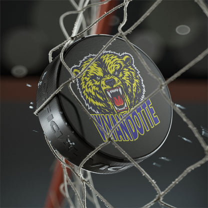 Wyandotte Bear Hockey Puck — Team Logo Replica Puck