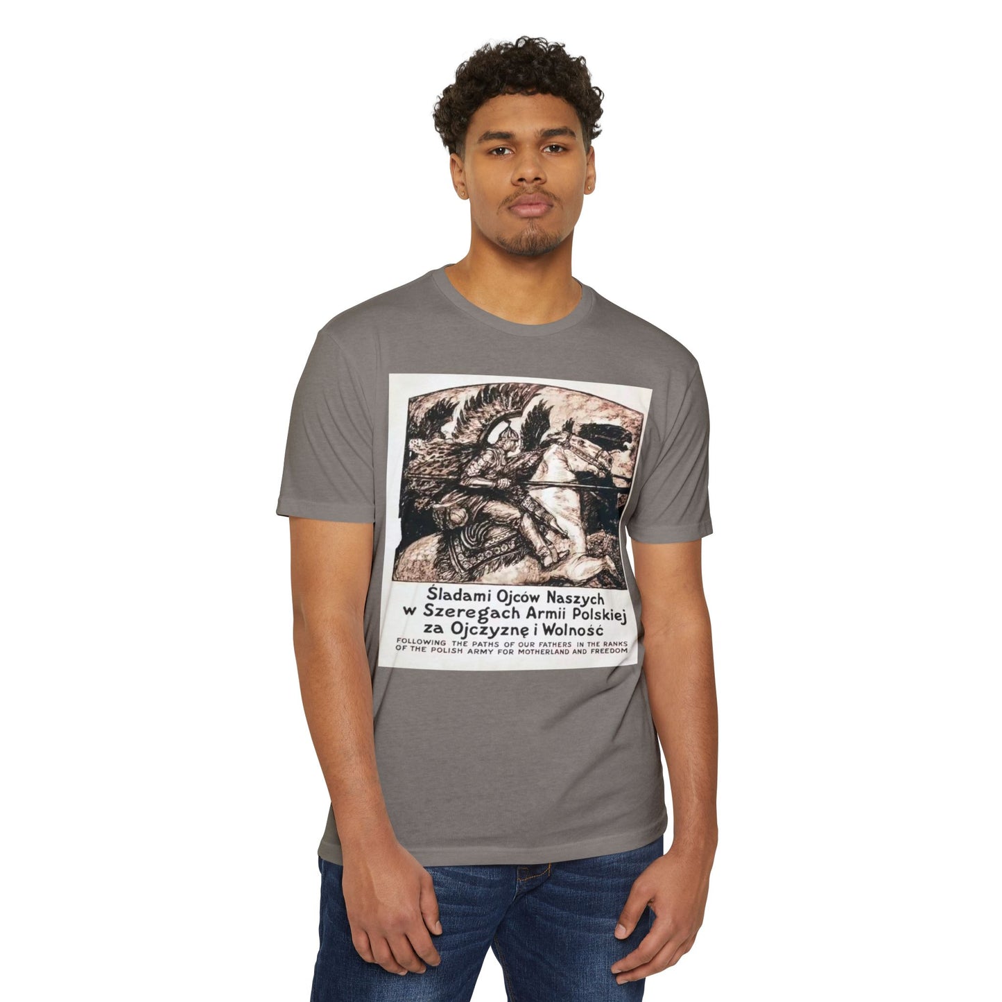 Polish Army Tribute T-Shirt — 'Śladami Ojców Naszych' Vintage Poster Tee