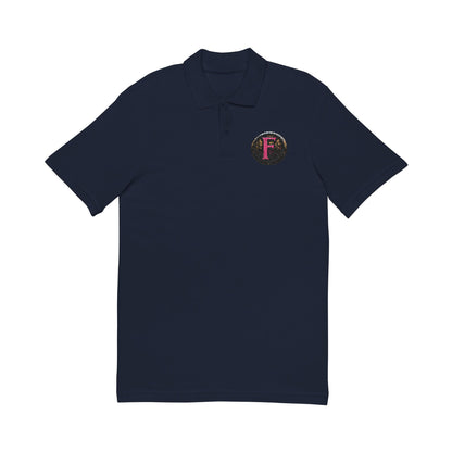 Embroidered "F" ShieldPolo Shirt — Women's Gothic Logo Pique Polo