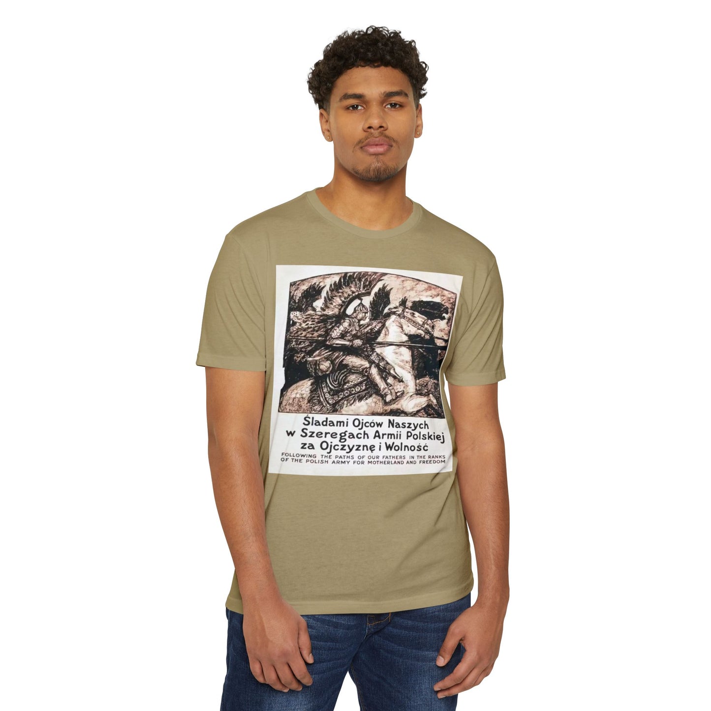Polish Army Tribute T-Shirt — 'Śladami Ojców Naszych' Vintage Poster Tee