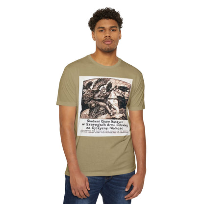 Polish Army Tribute T-Shirt — 'Śladami Ojców Naszych' Vintage Poster Tee
