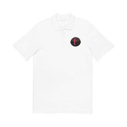 Embroidered "F" ShieldPolo Shirt — Women's Gothic Logo Pique Polo