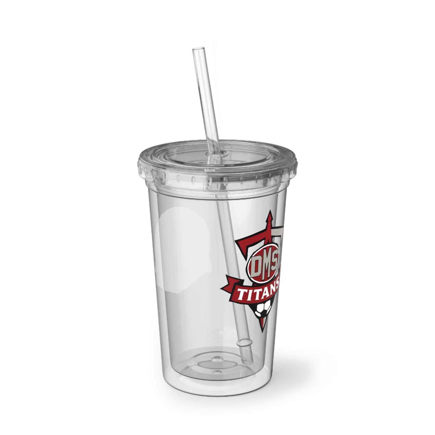 Acrylic Tumbler with Straw – Clear Custom DMS Team Logo Cup