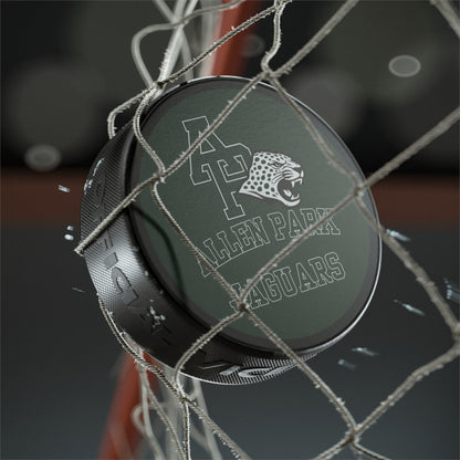 Allen Park Jaguars Hockey Puck – Green Team Logo Puck
