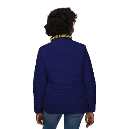 Women’s Navy RHS Bear Crest Puffer Jacket – Embroidered Crest Collar