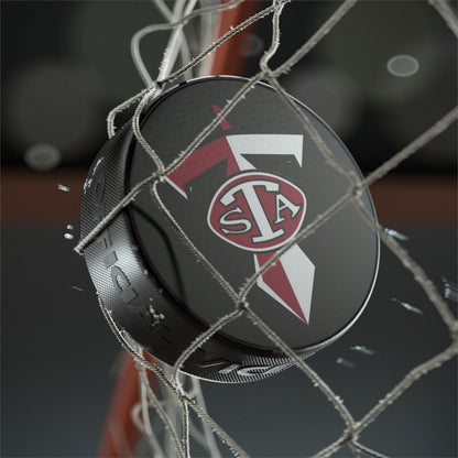 STA Titans Hockey Puck – Maroon & White Team Logo Puck