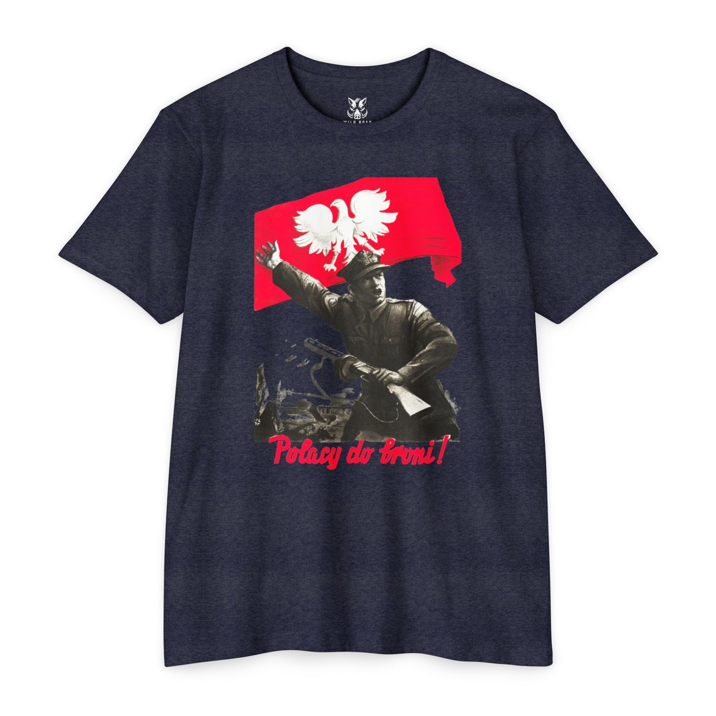 T-Shirt — Polish Resistance ‘Potęga do frontu!’ Flag Soldier Graphic
