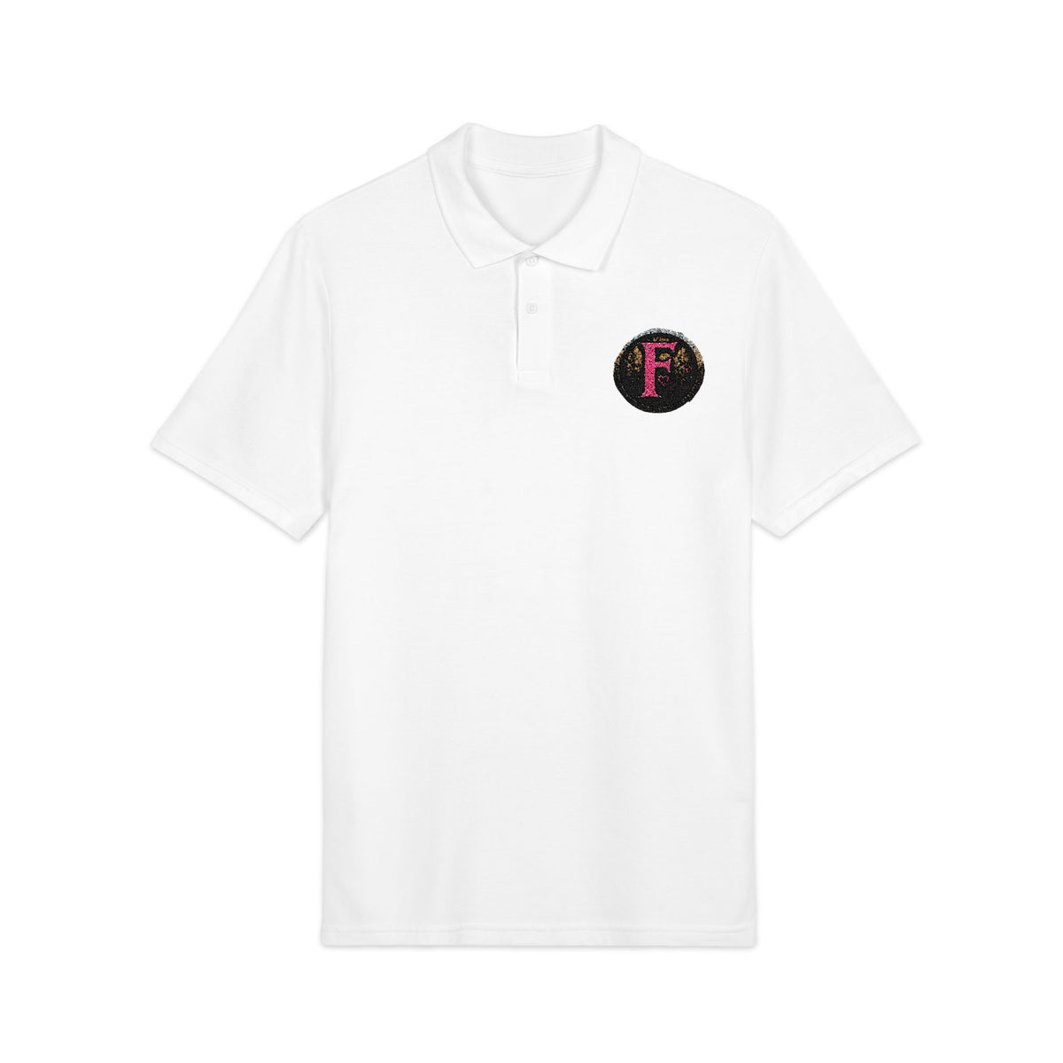 Embroidered "F" ShieldPolo Shirt — Women's Gothic Logo Pique Polo
