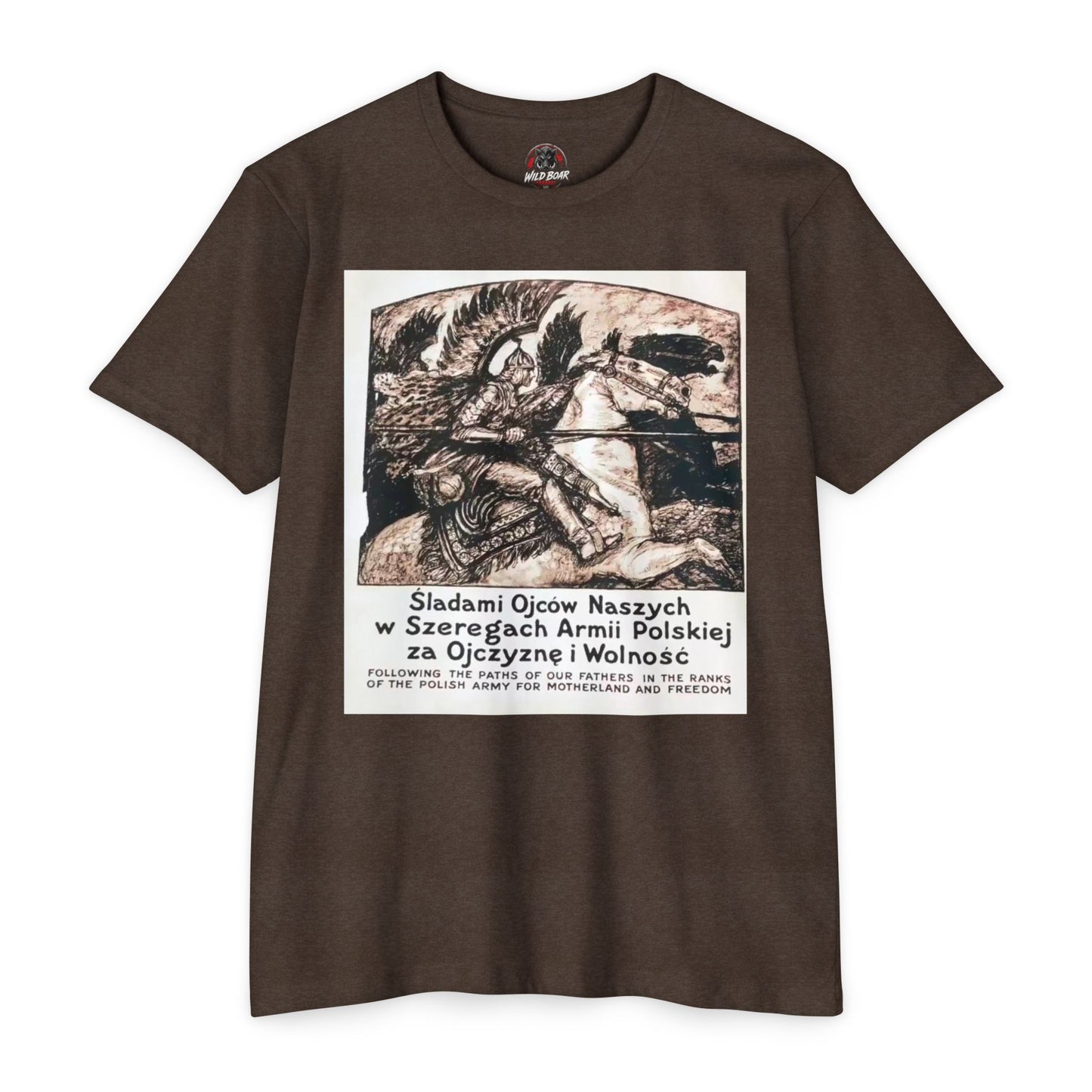 Polish Army Tribute T-Shirt — 'Śladami Ojców Naszych' Vintage Poster Tee