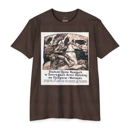 Polish Army Tribute T-Shirt — 'Śladami Ojców Naszych' Vintage Poster Tee