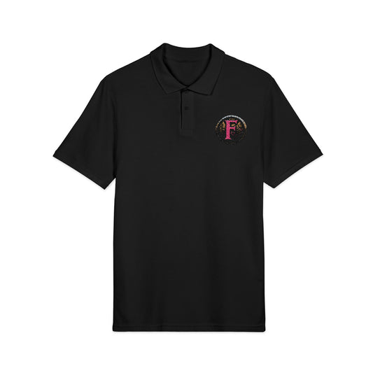 Embroidered "F" ShieldPolo Shirt — Women's Gothic Logo Pique Polo