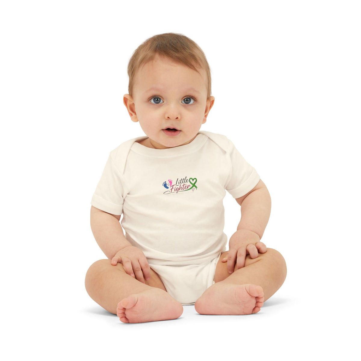 "Little Fighter" Infant Onesie – Baby Bodysuit with Awareness Ribbon