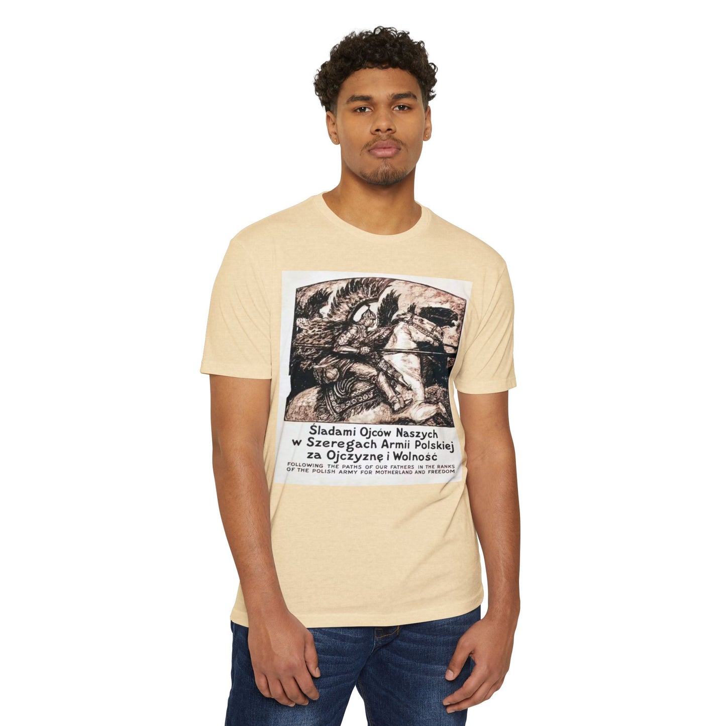 Polish Army Tribute T-Shirt — 'Śladami Ojców Naszych' Vintage Poster Tee