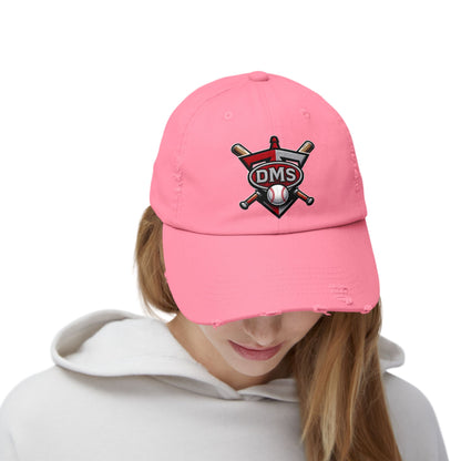 Baseball Emblem Distressed Cap — DMS Logo Dad Hat