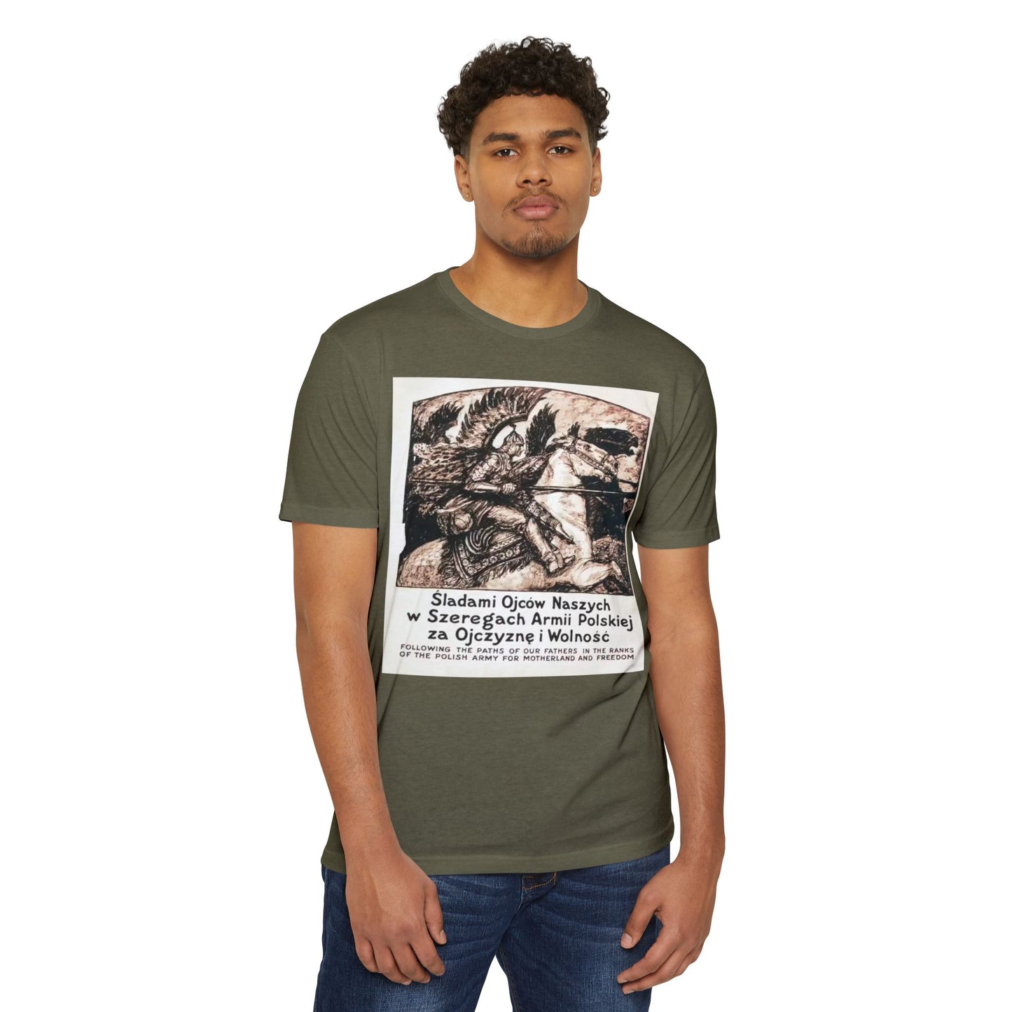 Polish Army Tribute T-Shirt — 'Śladami Ojców Naszych' Vintage Poster Tee