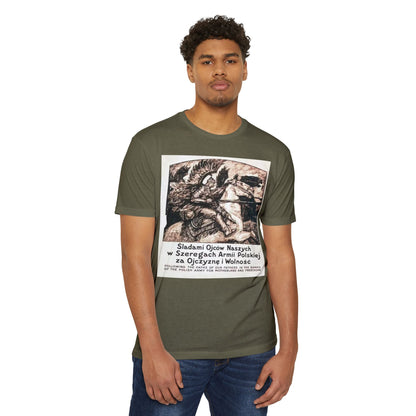 Polish Army Tribute T-Shirt — 'Śladami Ojców Naszych' Vintage Poster Tee