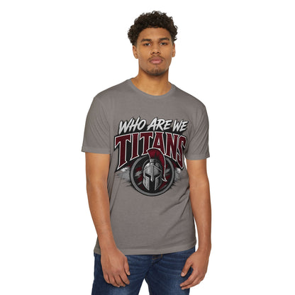 Who Are We Titans T-Shirt — Spartan Helmet School Spirit Tee